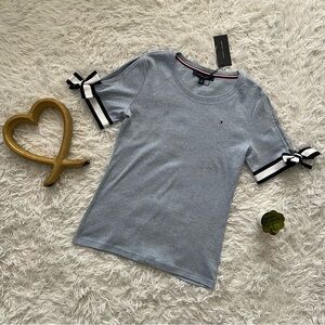 Tommy Hilfiger Blue T-Shirt with Ribbon Details